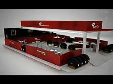 集裝箱房屋式輪胎品牌展示廳效果動(dòng)畫(huà)