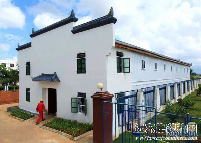 徽式風(fēng)格閣樓四合院,集裝箱活動(dòng)房,住人集裝箱房屋