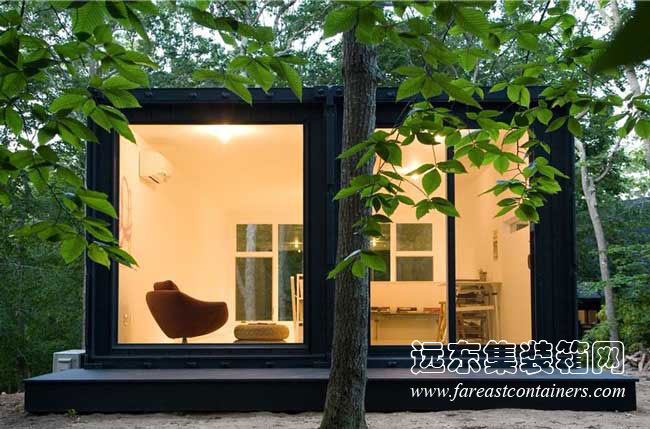 由 Maziar Behrooz Architecture 設(shè)計(jì)的美國(guó)阿默甘西特（Amagansett）集裝箱工作室,集裝箱房屋,集裝箱建筑,集裝箱住宅,集裝箱活動(dòng)房,住人集裝箱