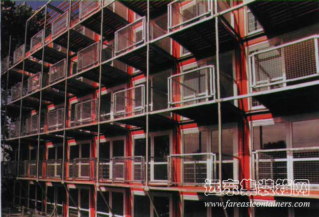 2006年荷蘭Tempo Housing公司設(shè)計(jì)的集裝箱宿舍Keetwonen,集裝箱建筑,集裝箱房屋,集裝箱住宅,集裝箱活動(dòng)房,住人集裝箱,二手集裝箱