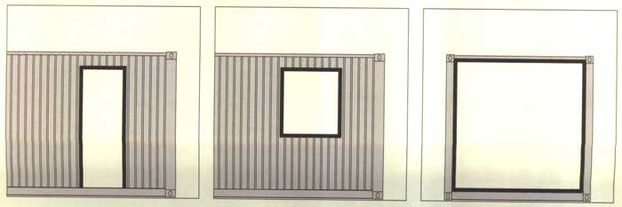 集裝箱建筑的開啟和表面材料,集裝箱房屋,集裝箱住宅,集裝箱活動(dòng)房,住人集裝箱