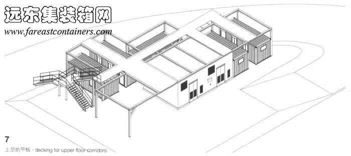上層的甲板,集裝箱建筑設(shè)計圖,集裝箱房屋,集裝箱住宅,集裝箱活動房,住人集裝箱