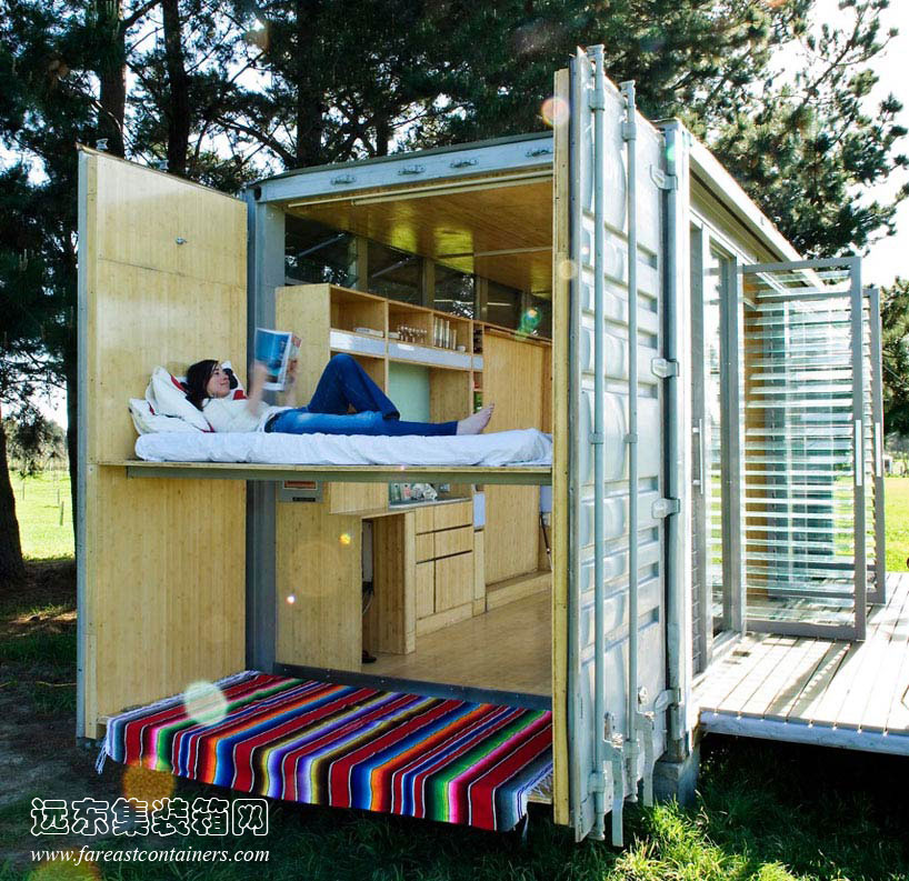 Port-a-bach集裝箱度假屋雙層床,集裝箱住宅,集裝箱建筑,集裝箱房屋,集裝箱活動(dòng)房,住人集裝箱