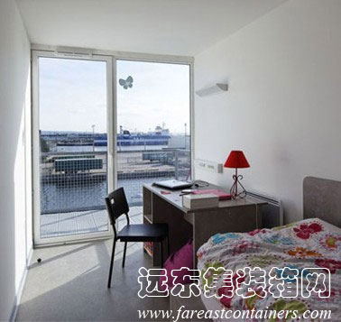 法國(guó) CitéA Docks 集裝箱學(xué)生宿舍室內(nèi),集裝箱房屋,集裝箱活動(dòng)房,住人集裝箱,集裝箱住宅,集裝箱建筑