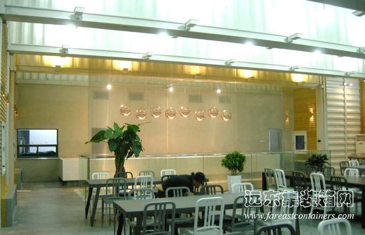 萬科生態(tài)集裝箱餐廳建成后室內(nèi)照片,集裝箱房屋,集裝箱活動房,住人集裝箱,集裝箱住宅,集裝箱建筑
