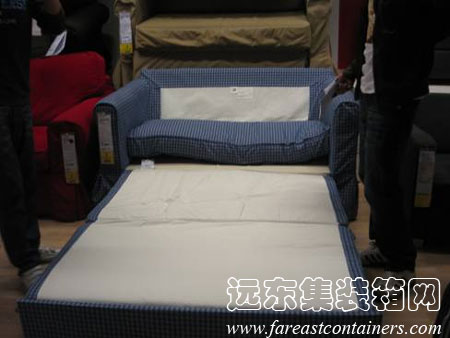集裝箱式活動(dòng)住宅廳折疊沙發(fā)展開照片