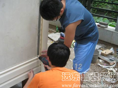 集裝箱式活動住宅外墻安裝細部