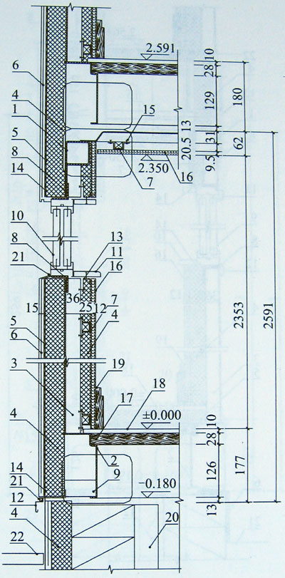外保溫(隔熱)+內保溫外墻示例,集裝箱組合房屋