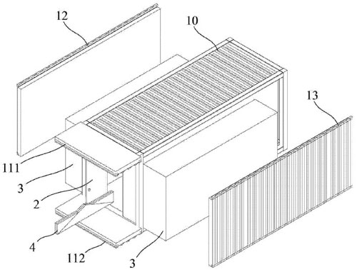 構建過程中集裝箱房屋呈現(xiàn)的不同結(jié)構示意圖