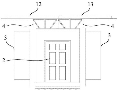 平式板屋頂?shù)募b箱房屋的示意圖