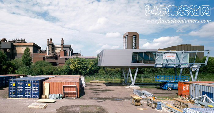 集裝箱建筑進(jìn)行測(cè)試組裝