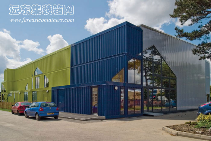 集裝箱建筑:Dunraven 集裝箱體育館的一角