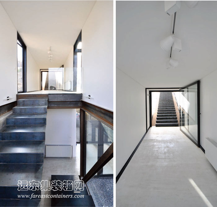 Caterpillar 集裝箱住宅的樓梯和過(guò)道