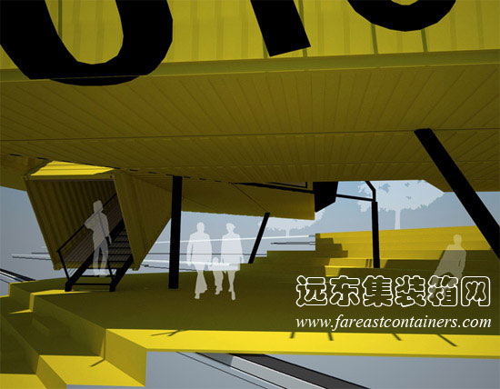 APAP open school 集裝箱學(xué)校露天劇場(chǎng)效果圖