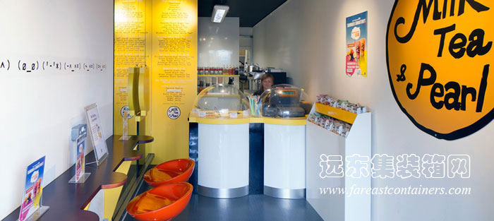BOXPARK shoreditch 盒子公園集裝箱購(gòu)物中心的珍珠奶茶店